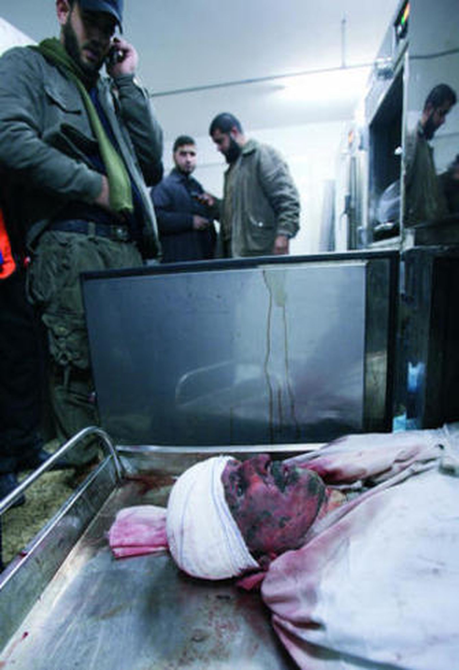 El cadáver de Said Siam yace en el depósito del hospital de Gaza.