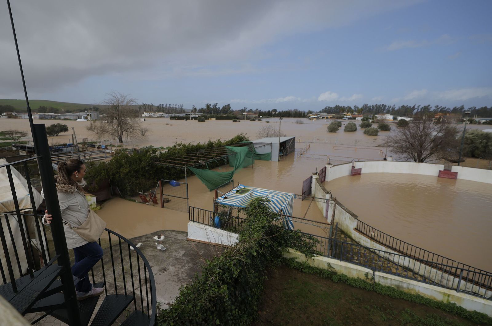 Inundación en una pedanía de Écija con la última borrasca