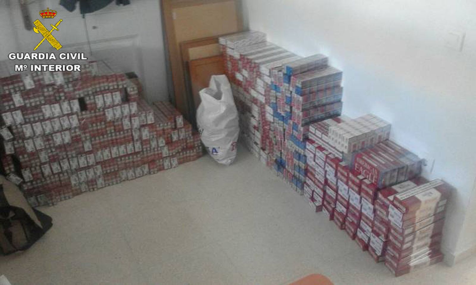 El tabaco incautado por la Guardia Civil.