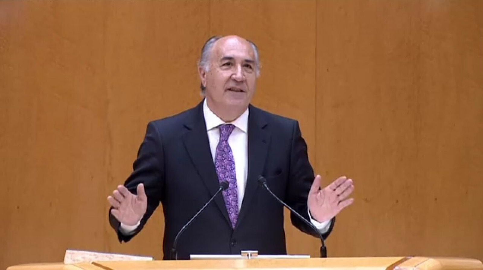 Landaluce se dirige a Gabilondo durante la sesión plenaria en el Senado.