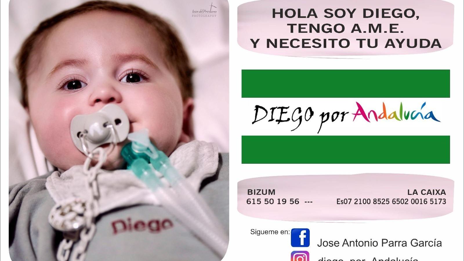 Número de cuenta y Bizum en los que se puede ayudar a Diego.