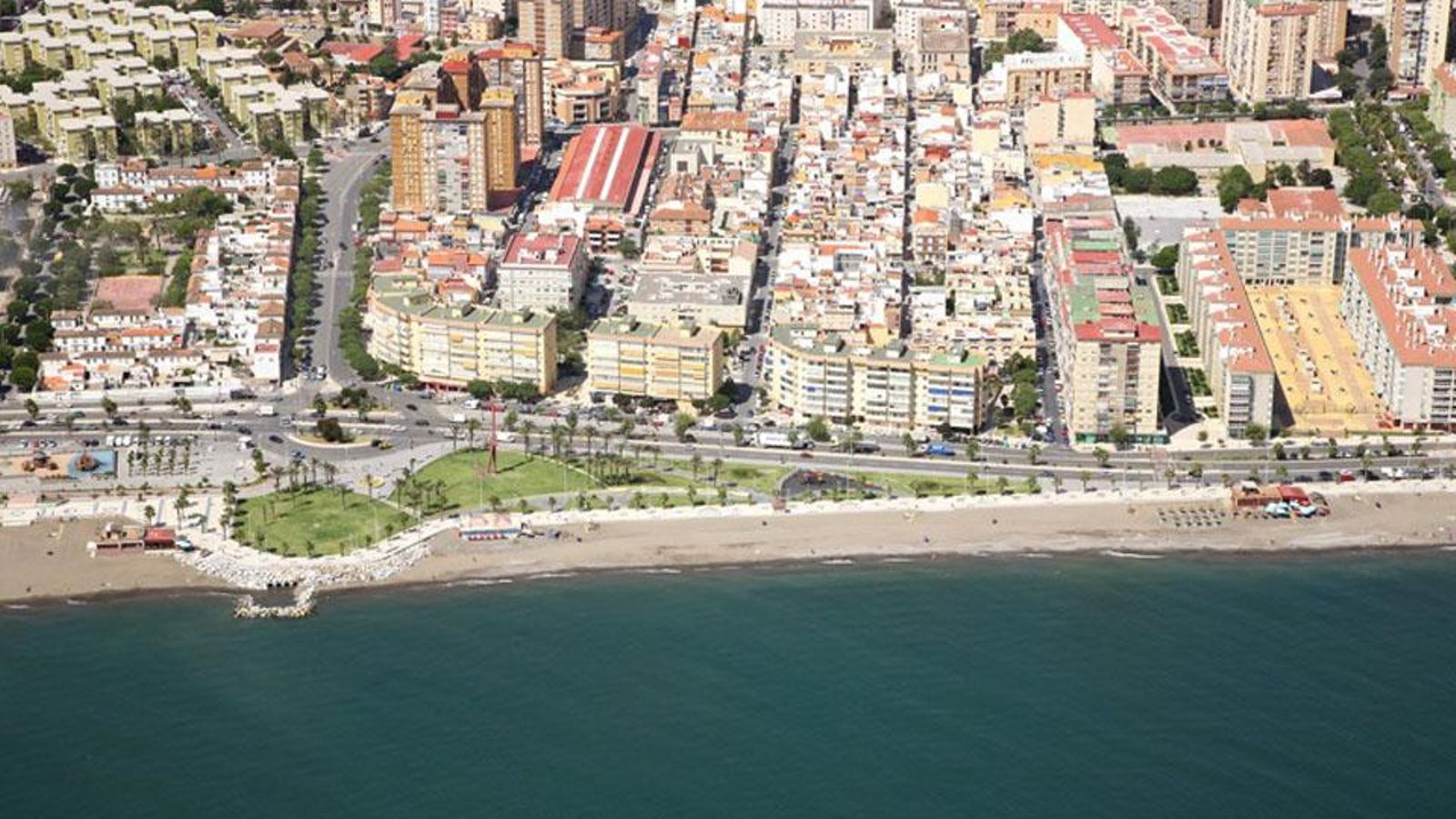 La playa de San Andrés vista desde el aire.