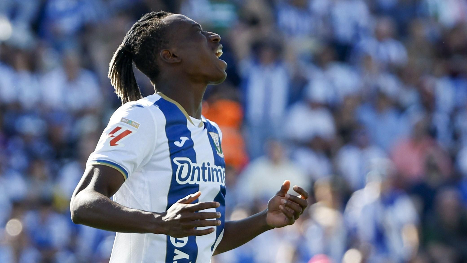 Yan Diomande, en un partido con el Leganés.