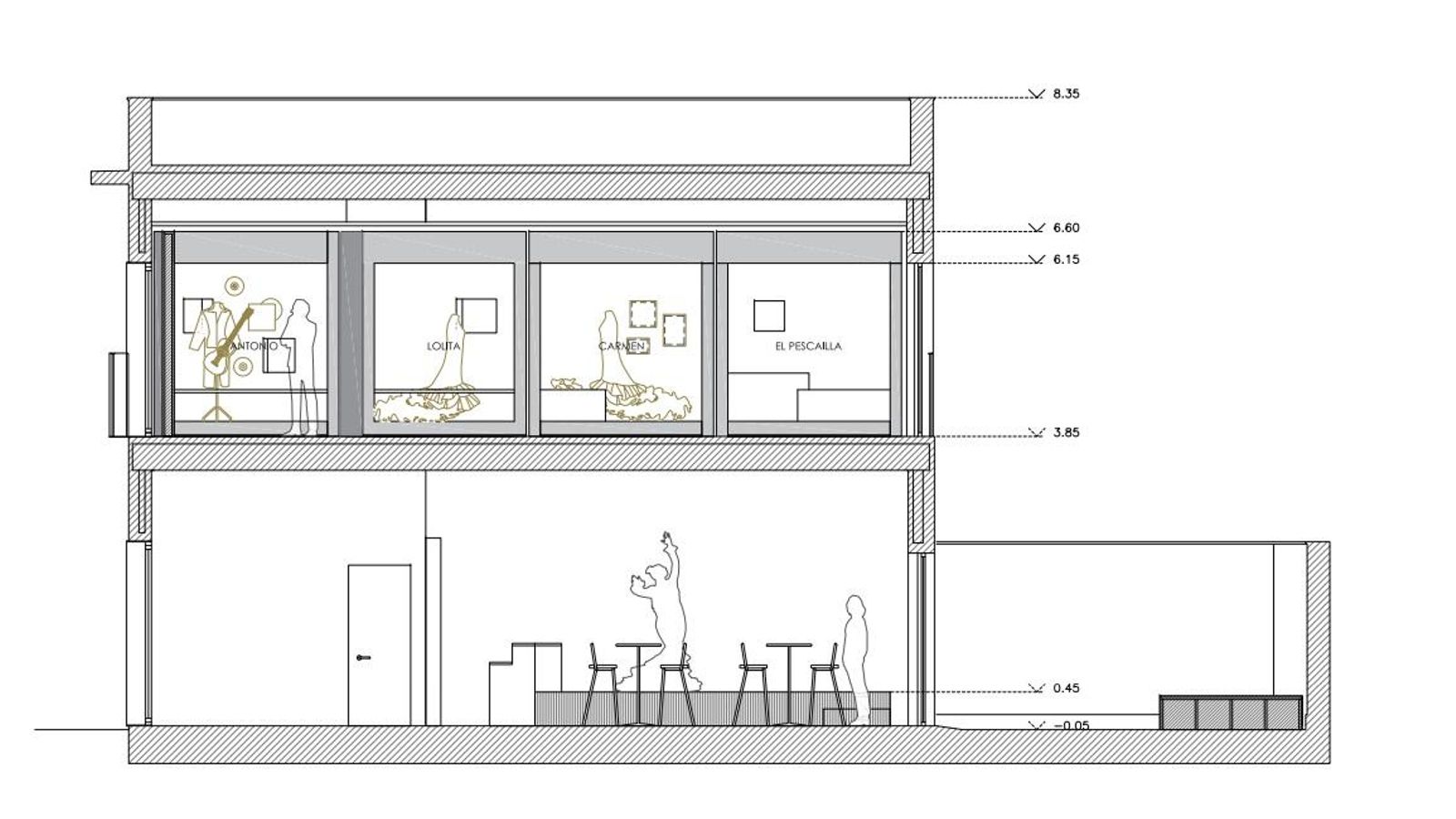 Vista frontal del centro.