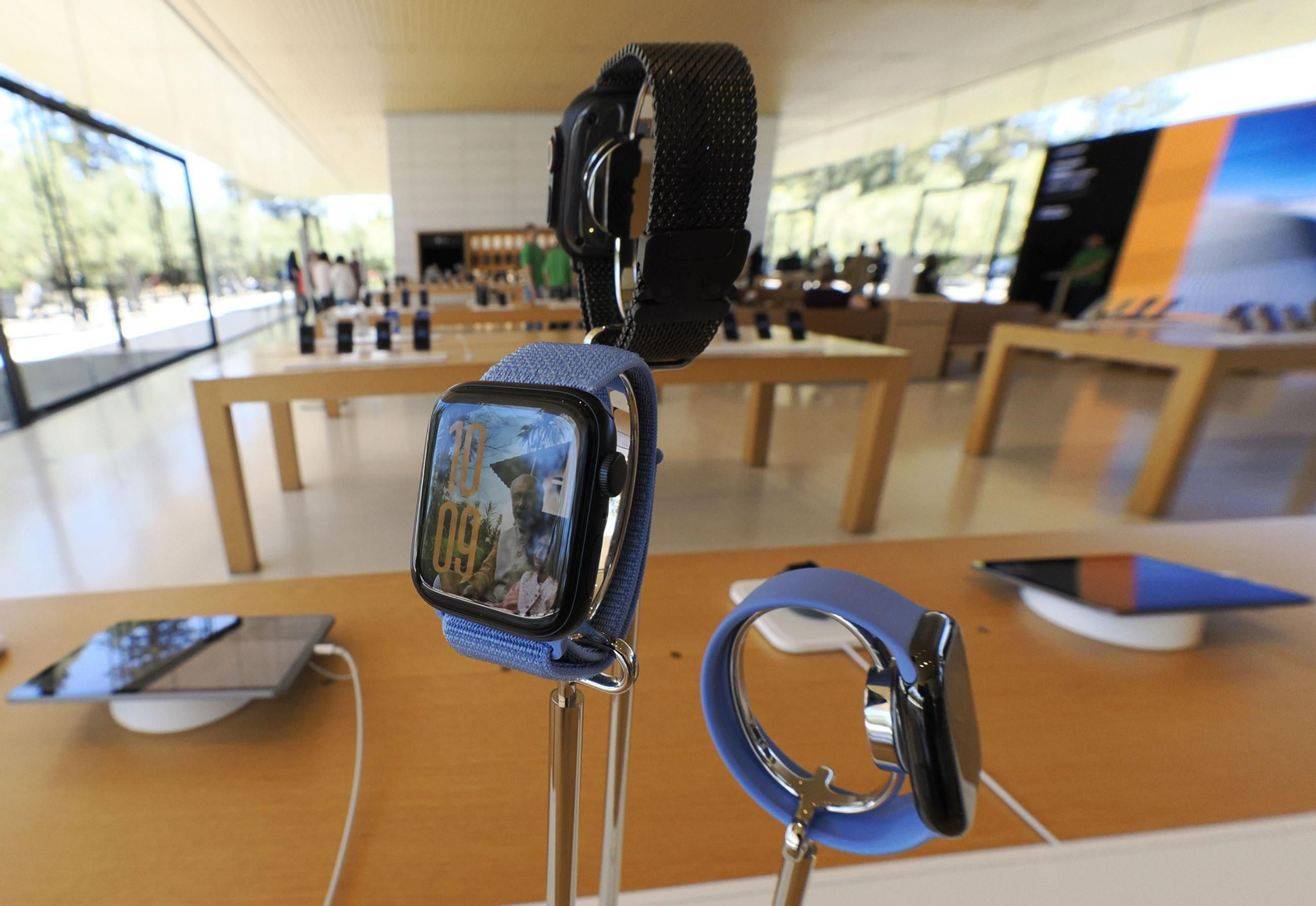 Apple Watch en la sede central de Apple en Cupertino, California.