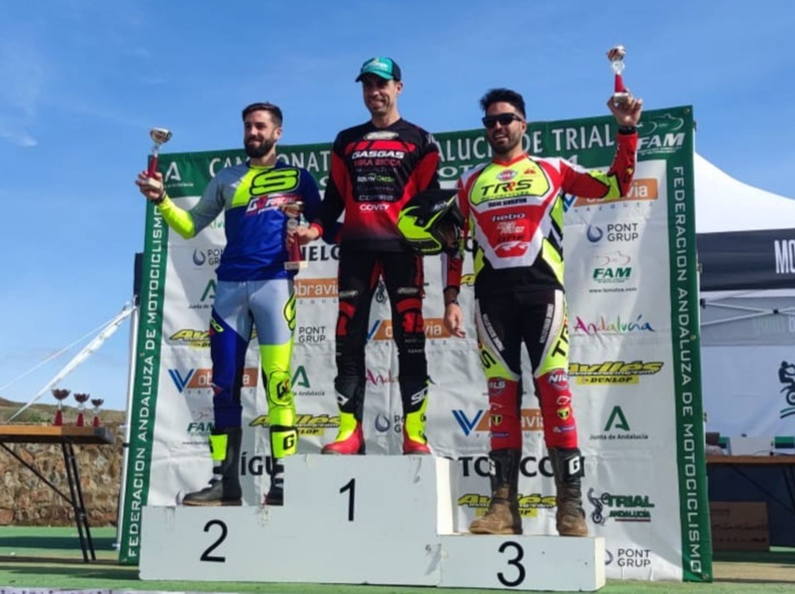 Podio de la principal categoría del Andaluz de Trial.