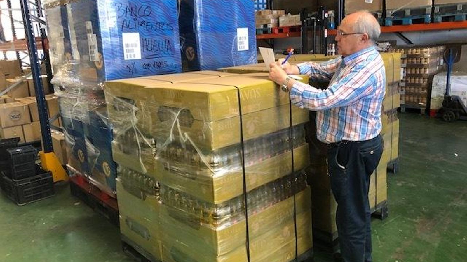 Recepción de la donación por parte del Banco de Alimentos de Huelva.