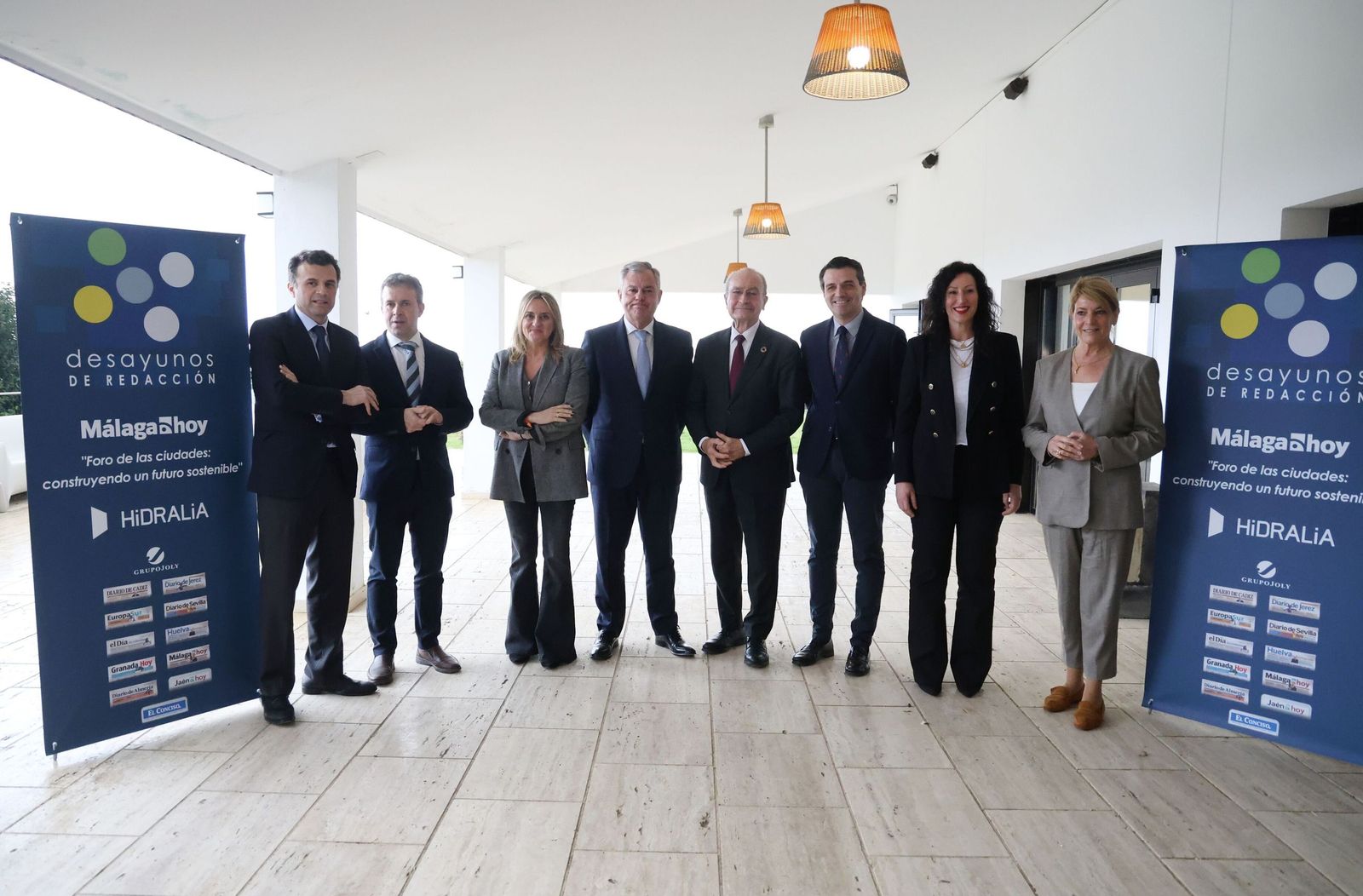 Los alcaldes de las ocho capitales en el desayuno informativo organizado por el Grupo Joly en Antequera.