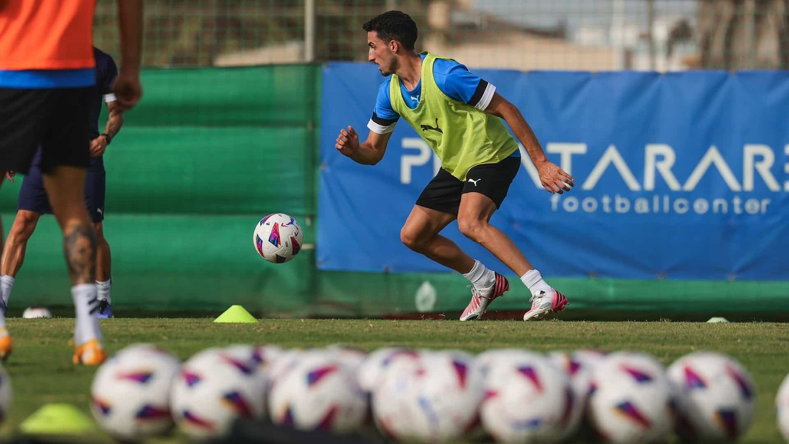 Pedro Ramírez, en un entrenamiento de este verano