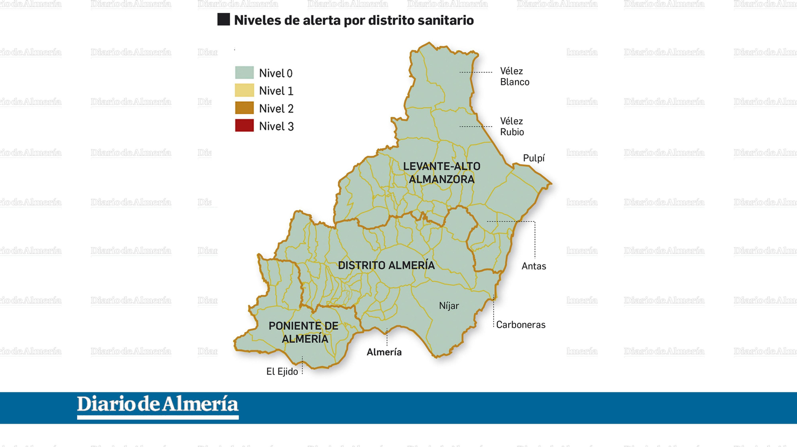 Los tres distritos de Almería seguirán en nivel cero de alerta hasta nuevo aviso.