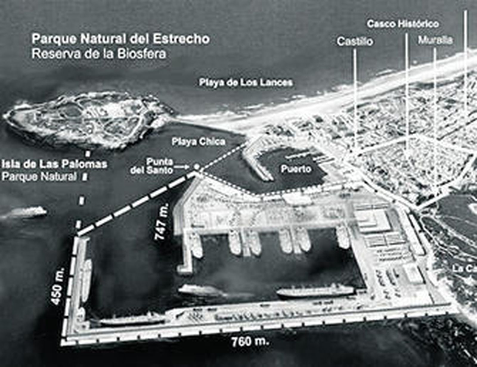 Recreación del proyecto del nuevo puerto de Tarifa.