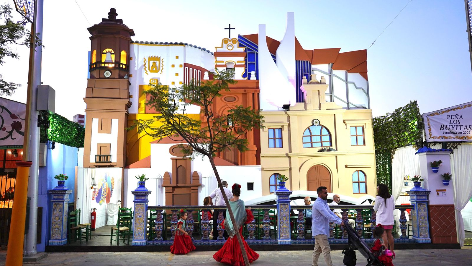 La fachada de la caseta Los Buyitas