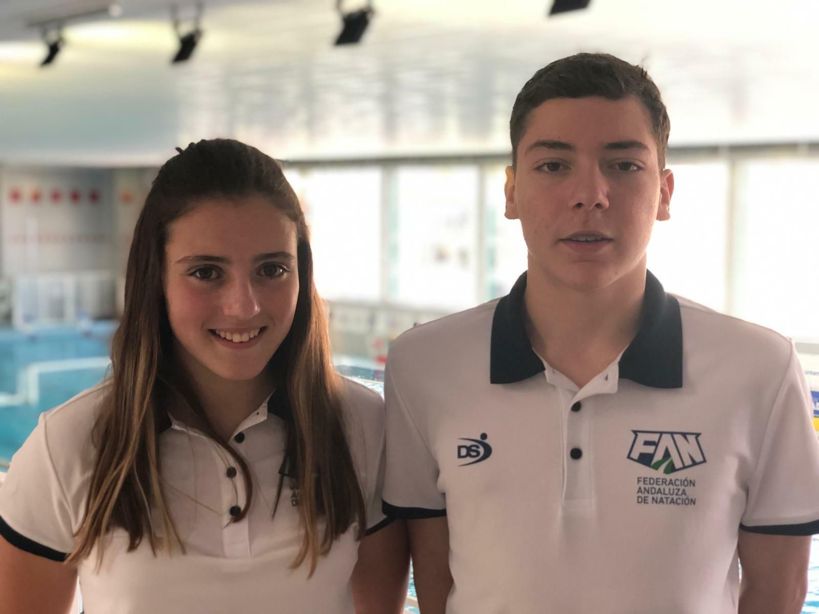 Ana Baile y Manuel Belizón, jugadores del Club Waterpolo Jerez.