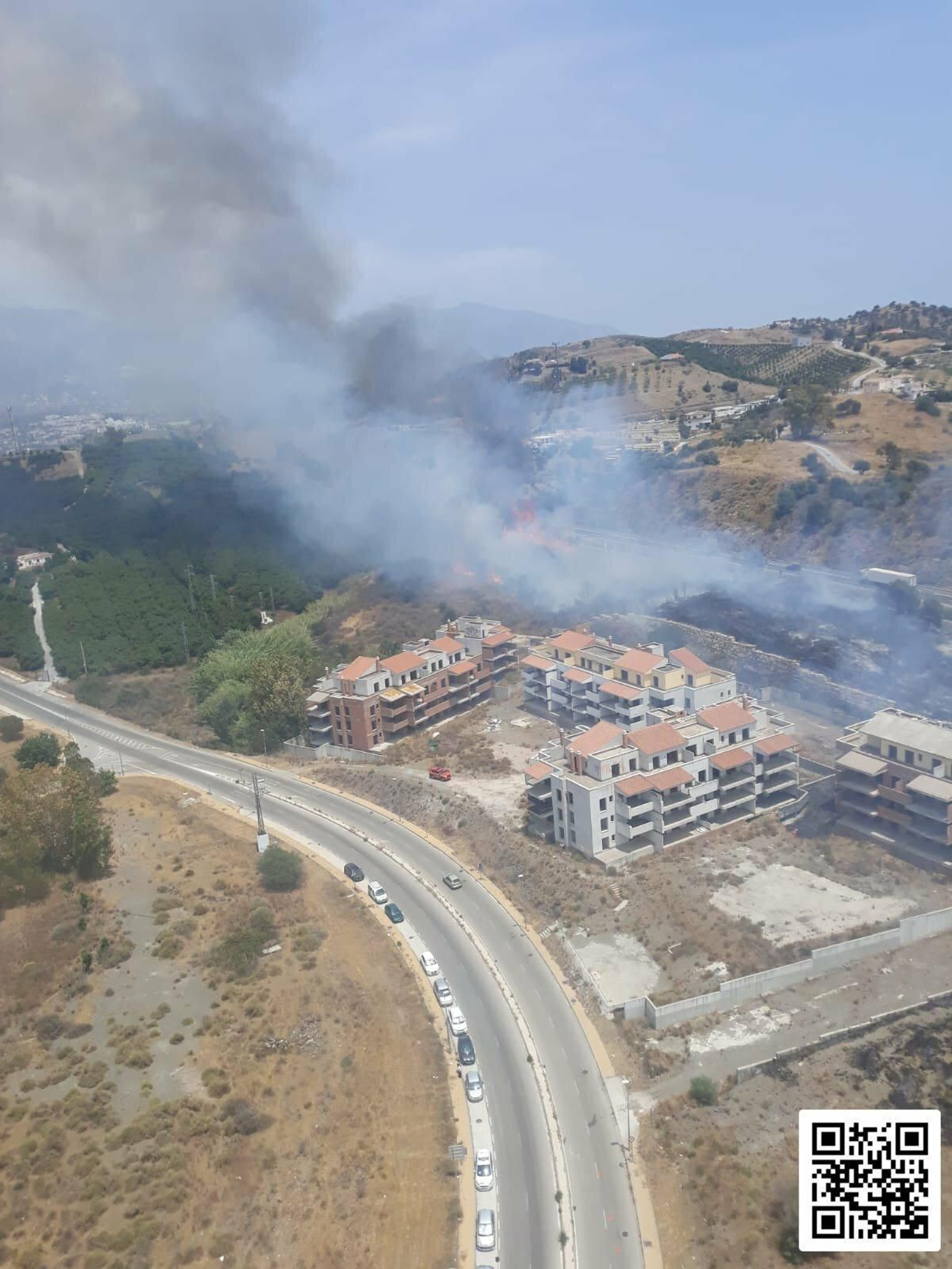 Incendio urbano forestal en Mijas.