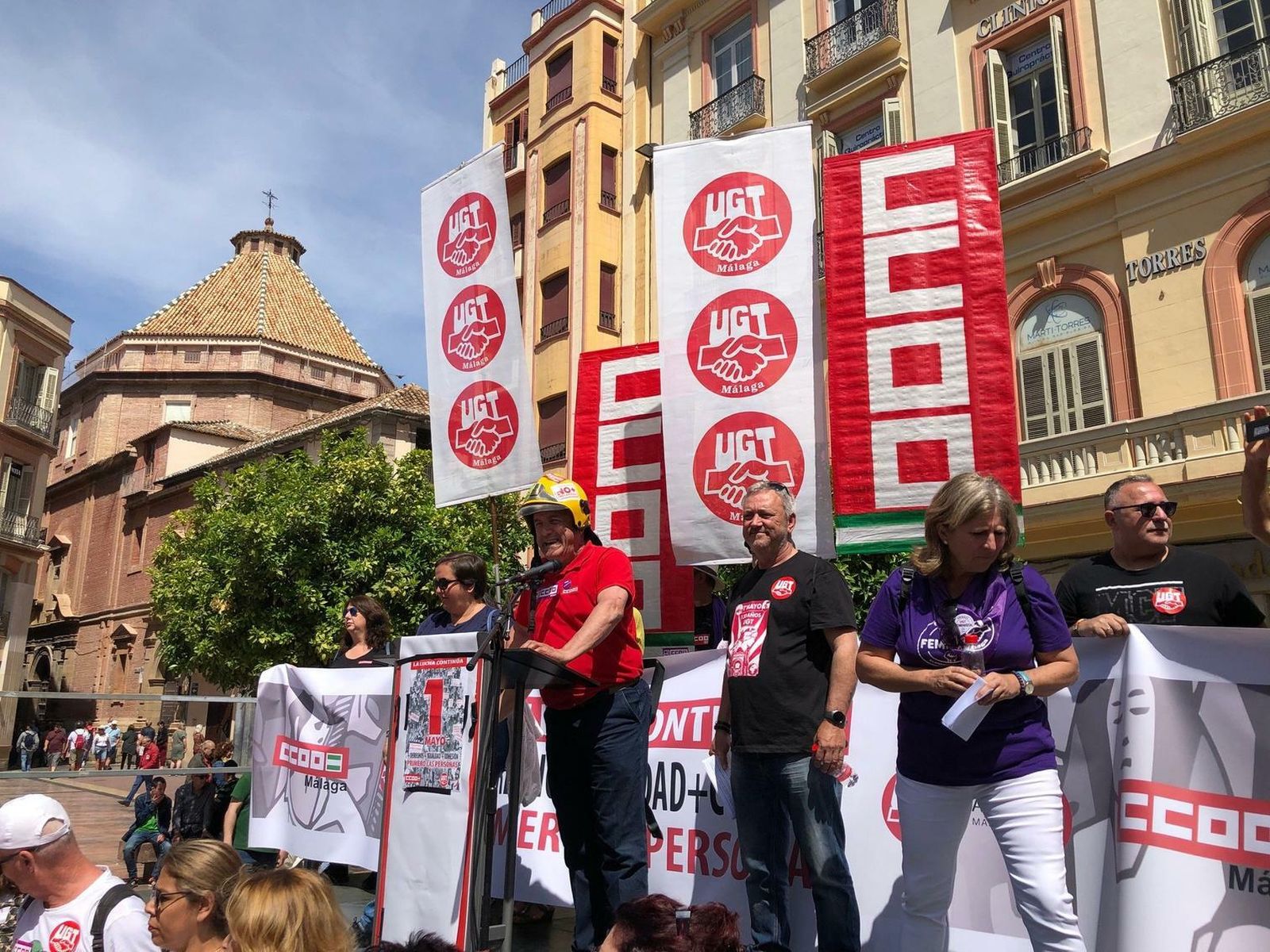 Las mejores fotografías de la manifestación del 1 de mayo en Málaga