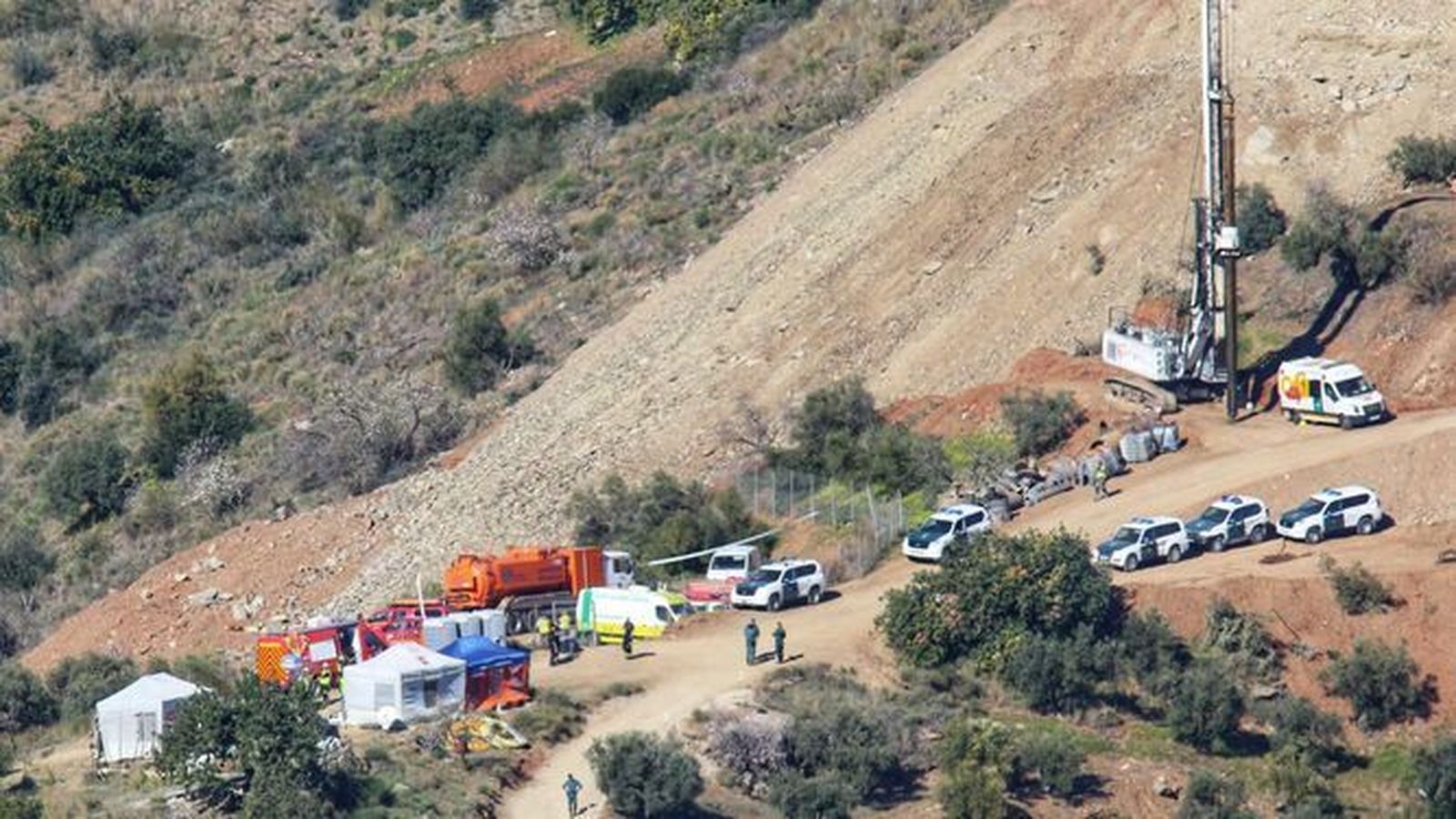 Trabajos de rescate del pequeño Julen en Totalán, en enero de 2019.