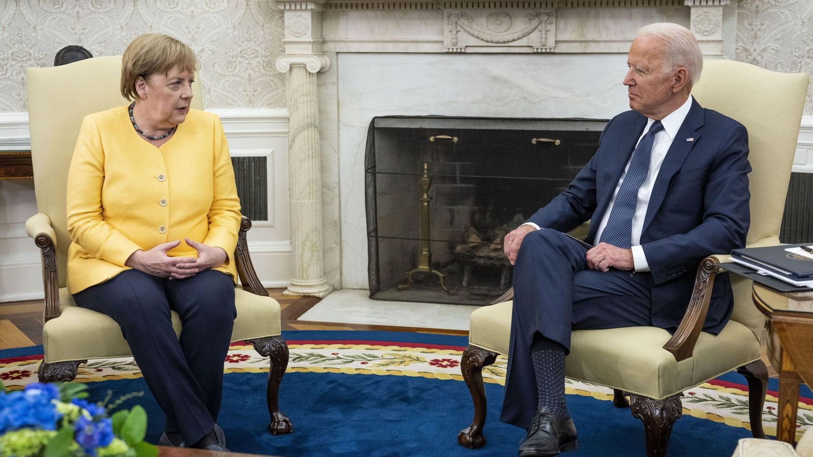 Angela Merkel y Joe Biden en el Despacho Oval de la Casa Blanca, dos de los protagonistas del año político.