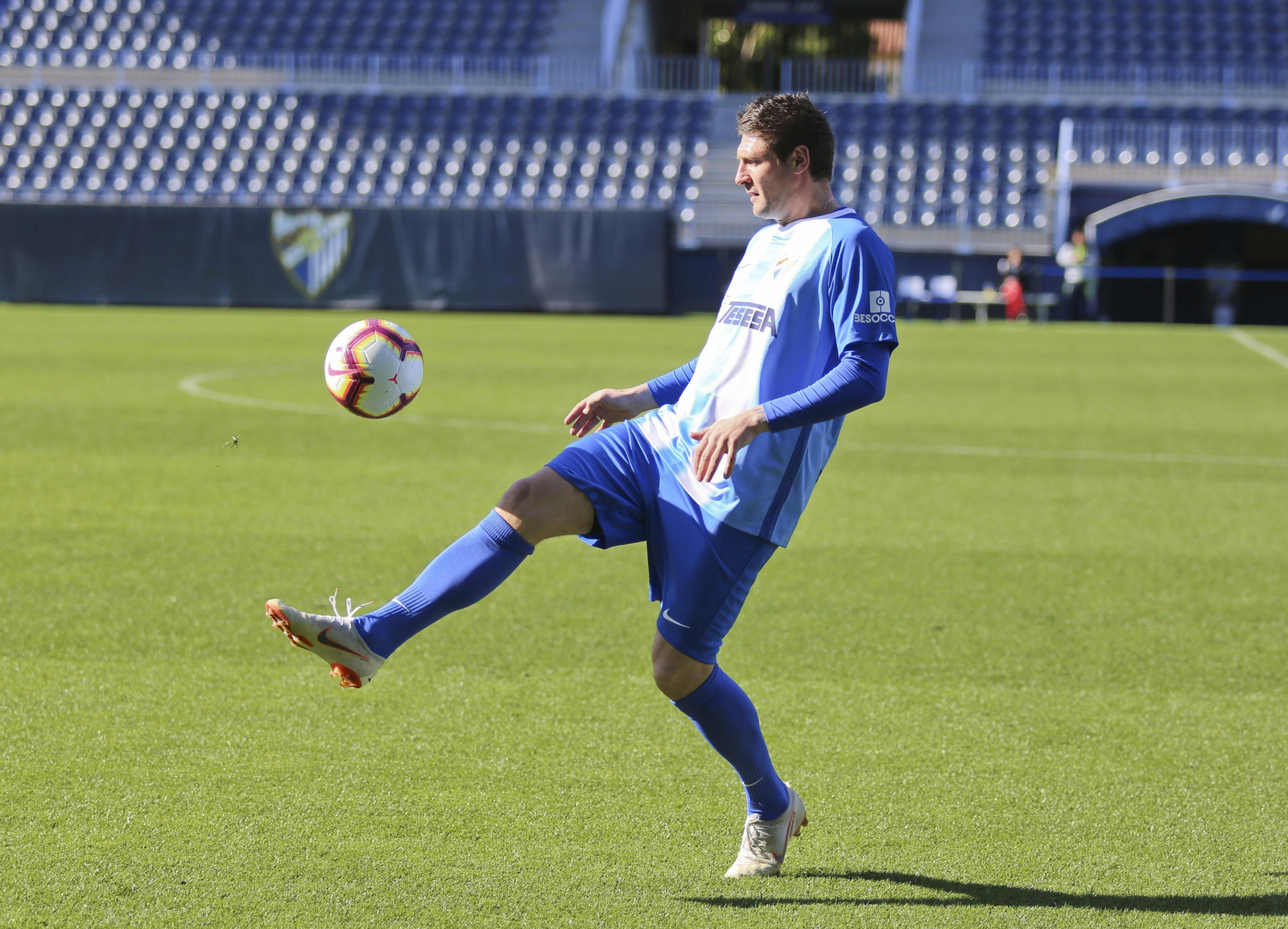 Seleznov, en su presentación con el Málaga.