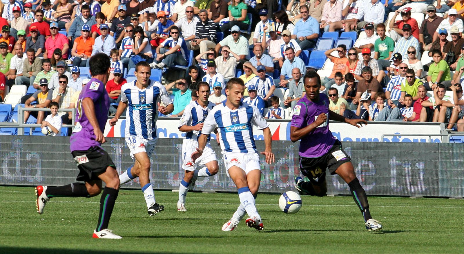 Camuñas, durante el último Recre-Málaga en el Nuevo Colombino.
