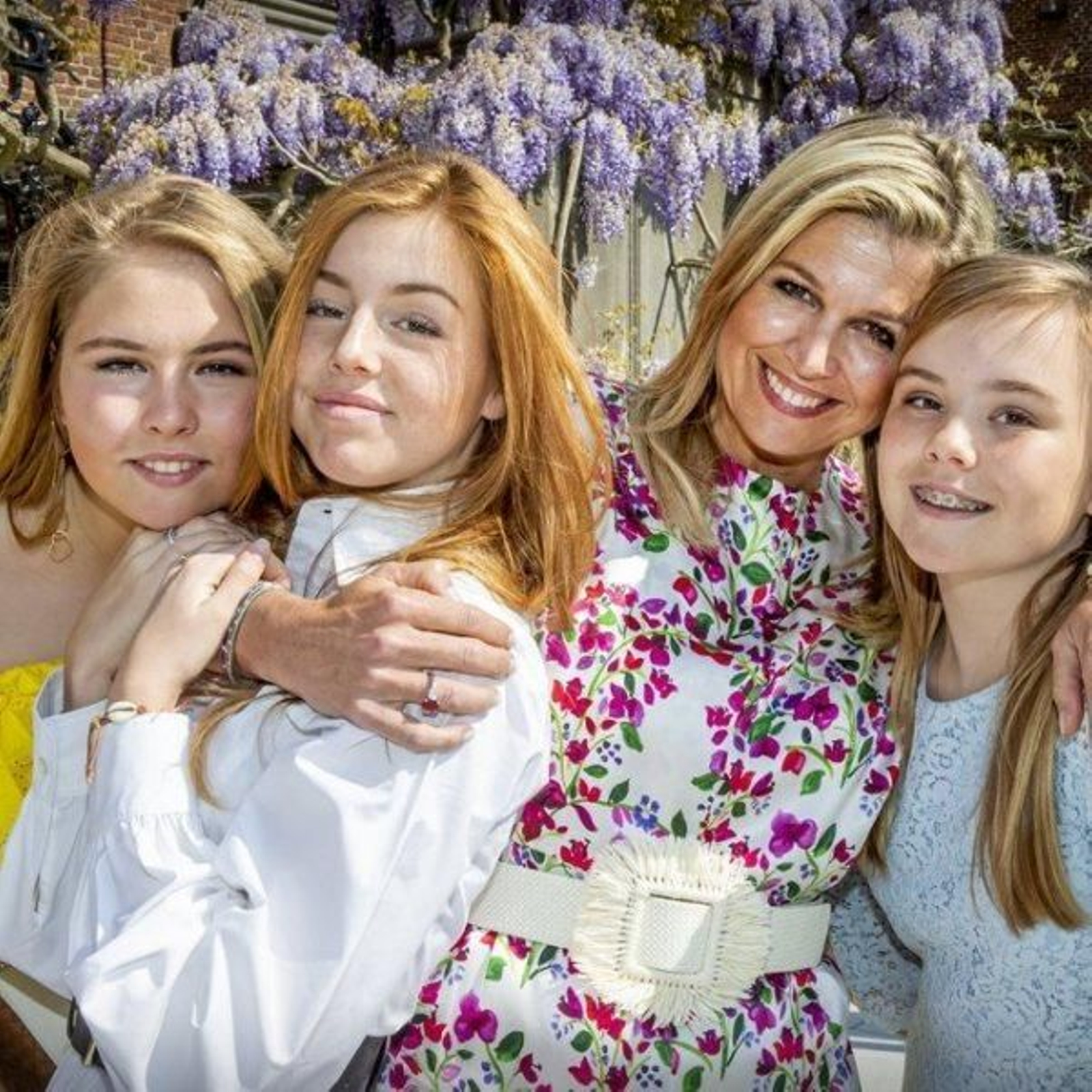 La reina Máxima con sus tres hijas. Amalia, Alexia y Ariadna.
