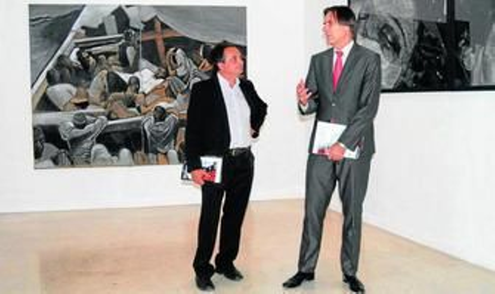 Rafael Alvarado y Damián Caneda, ayer,  en el Mupam.