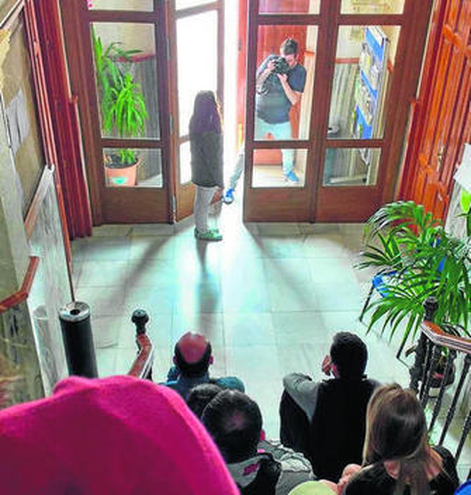 Participantes durante el concurso fotográfico.