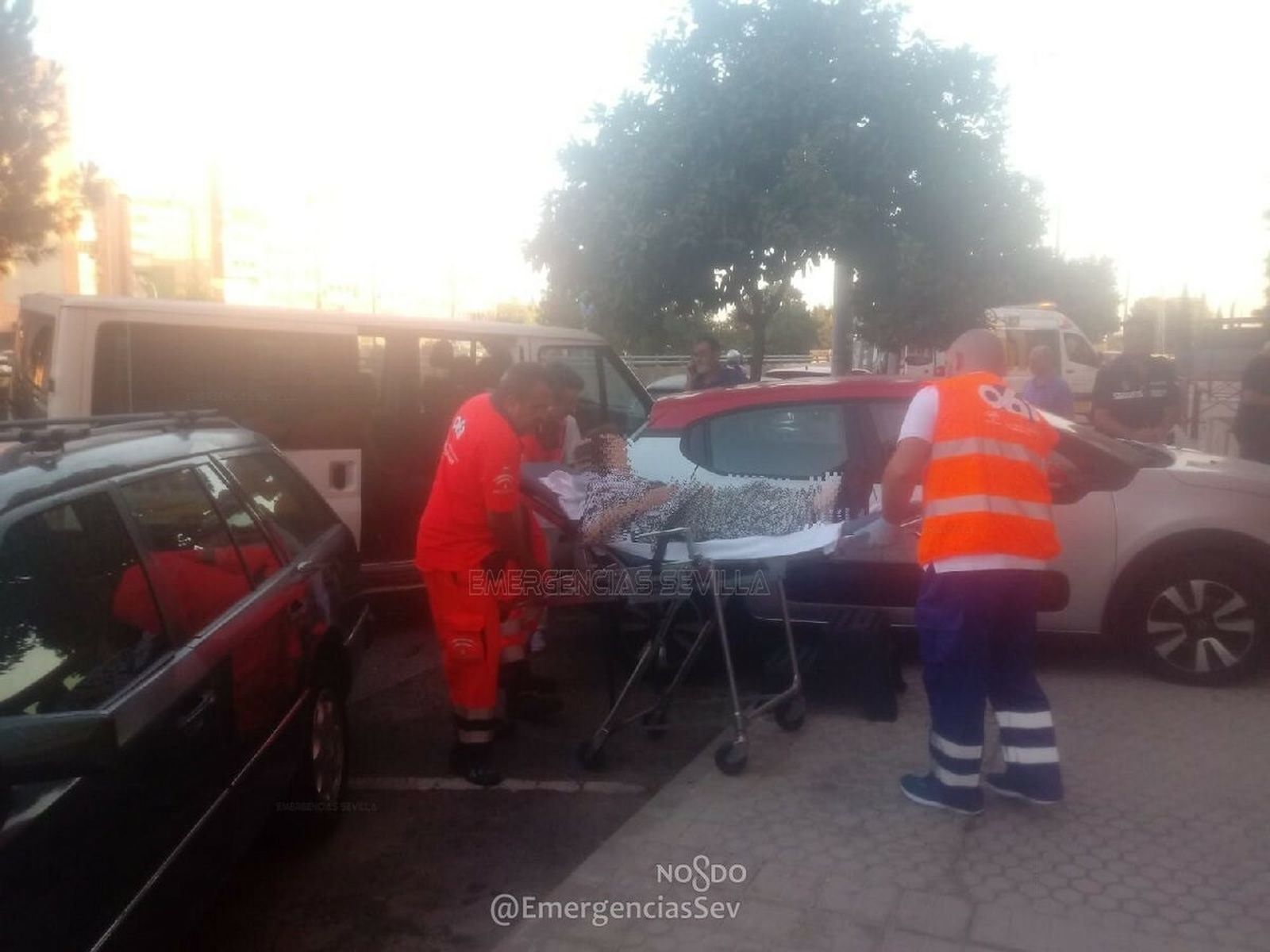 Imagen de la furgoneta accidentada