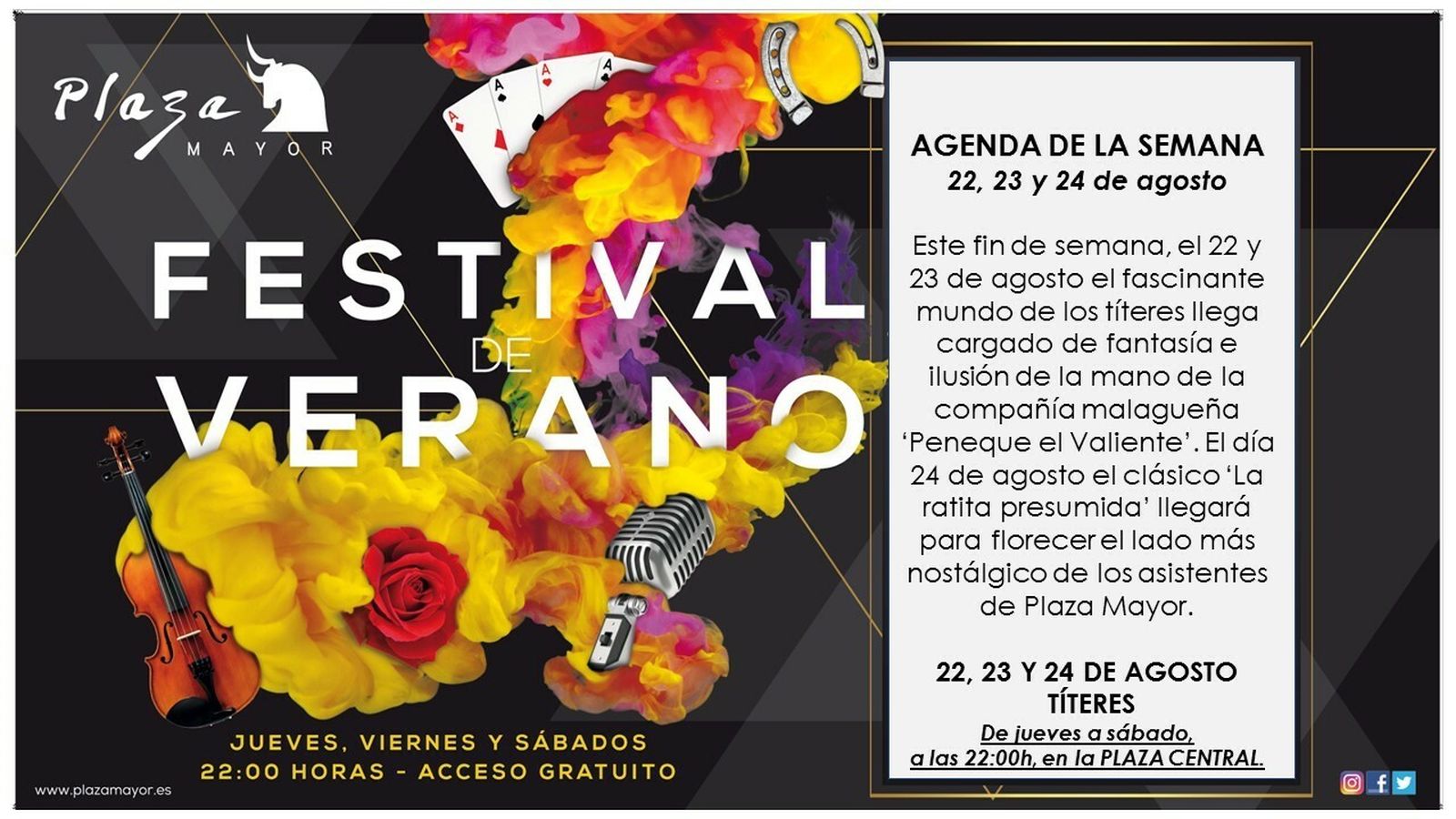 Plaza Mayor cuenta con una variada agenda veraniega.