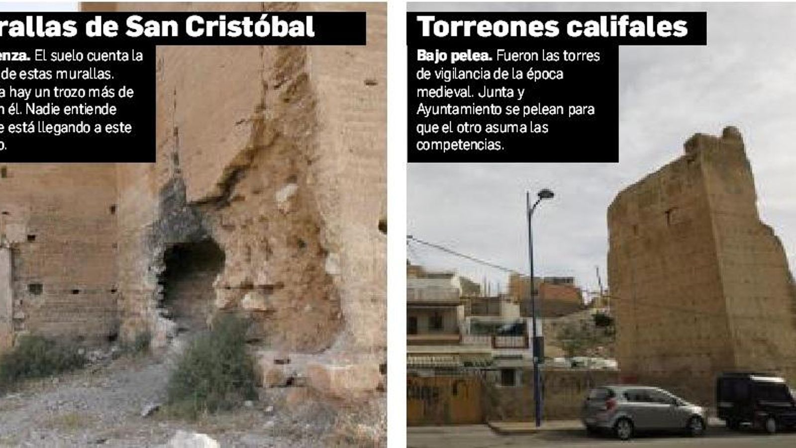 Murallas del cerro de San Cristóbal y los Torreones califales.