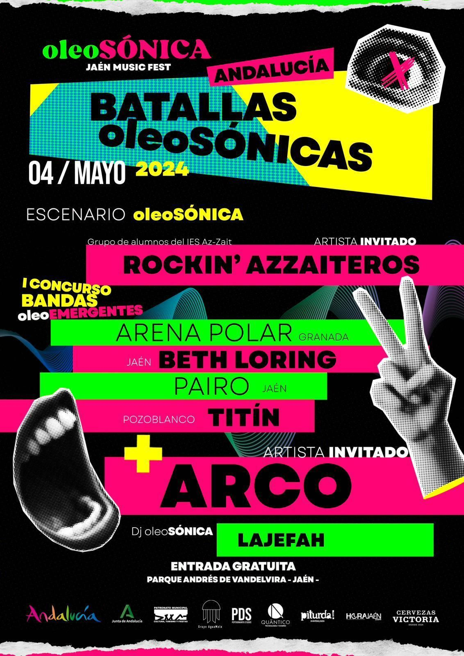 Cartel con los finalistas de las Batllas Oleosónicas.