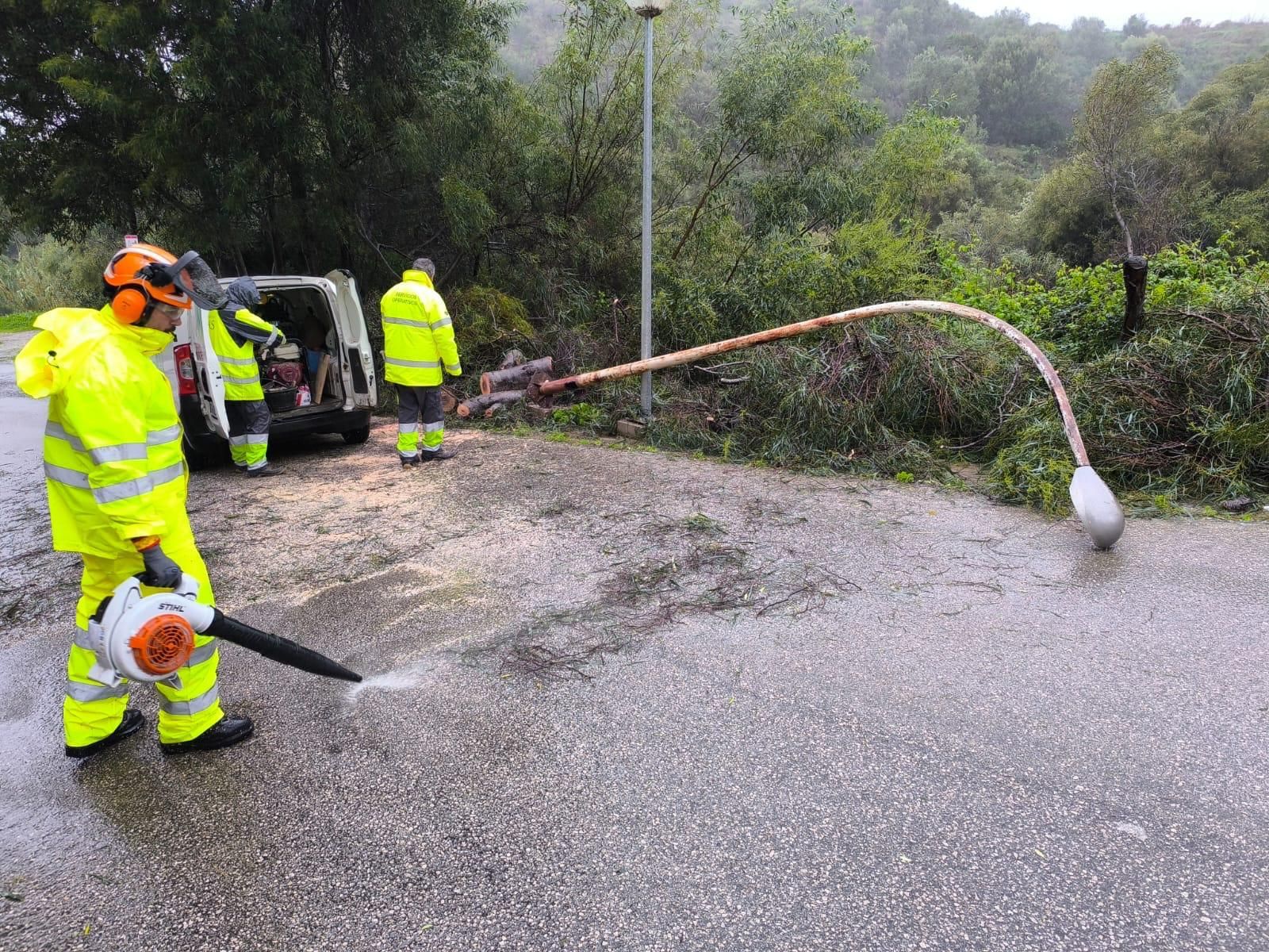 Foto de una incidencia por el temporal a final de enero en Mijas.