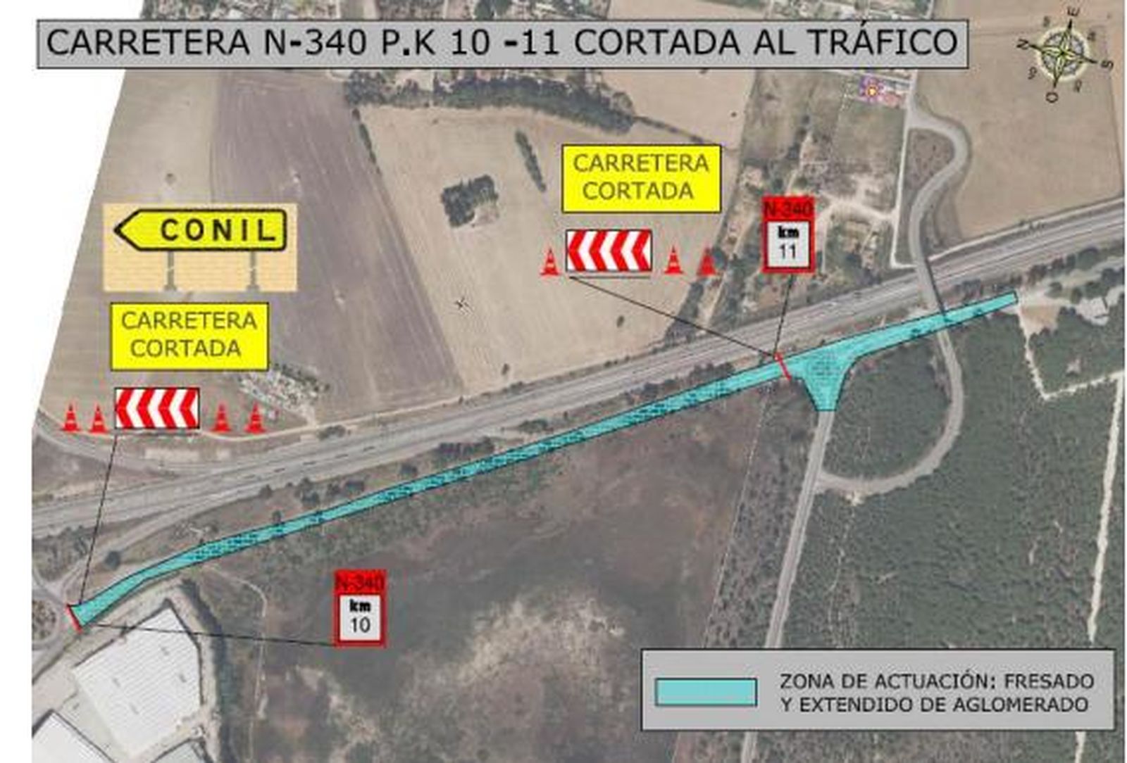 Zona afectada por las obras.