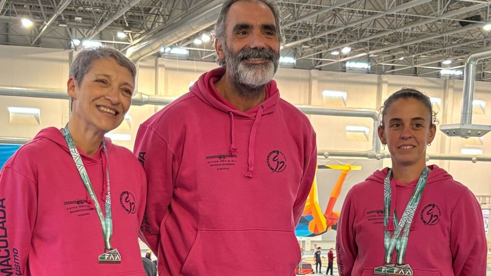 Los tres atletas de La Inmaculada.