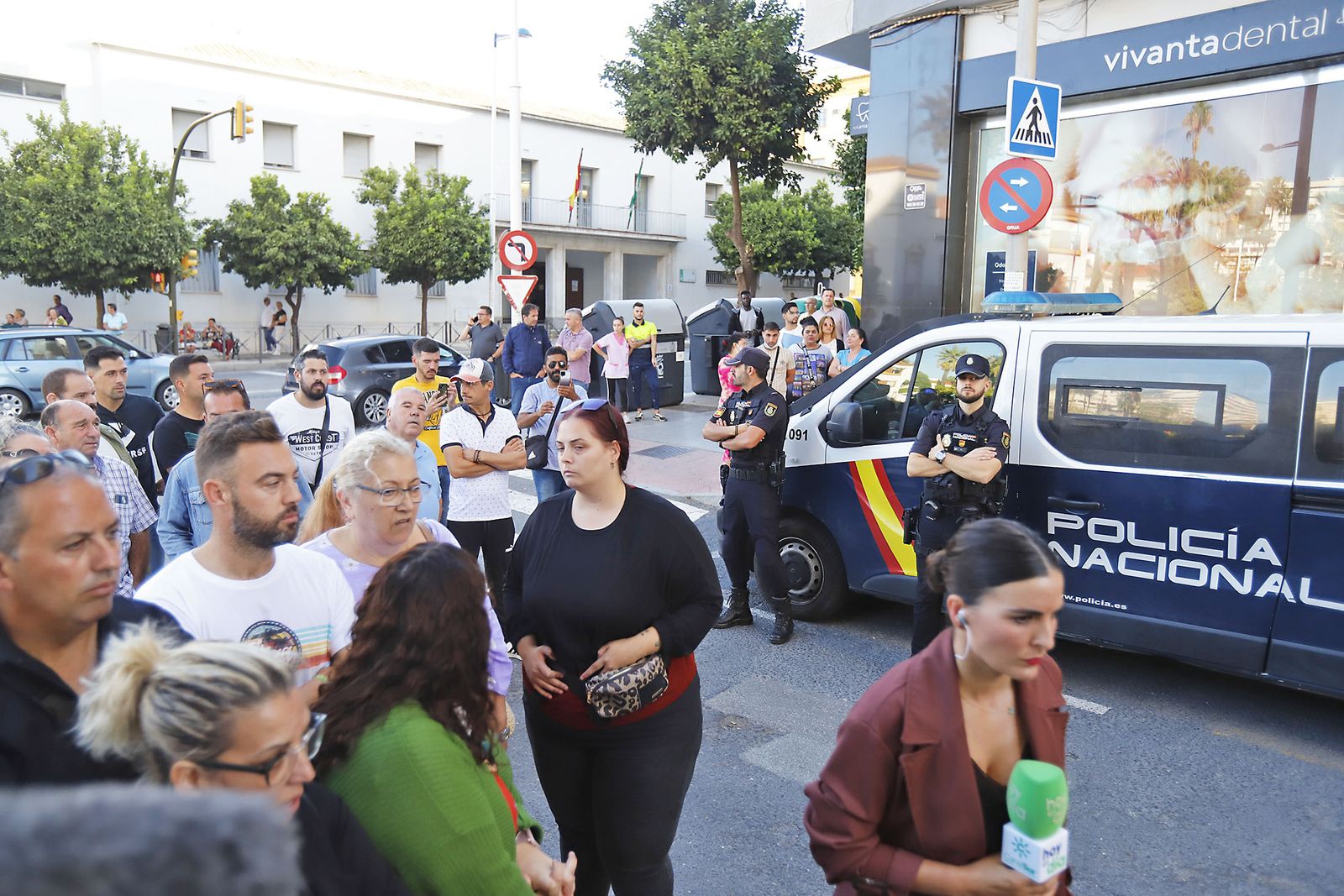 Llegada a los juzgados del detenido por el atropello mortal en Gibraleón