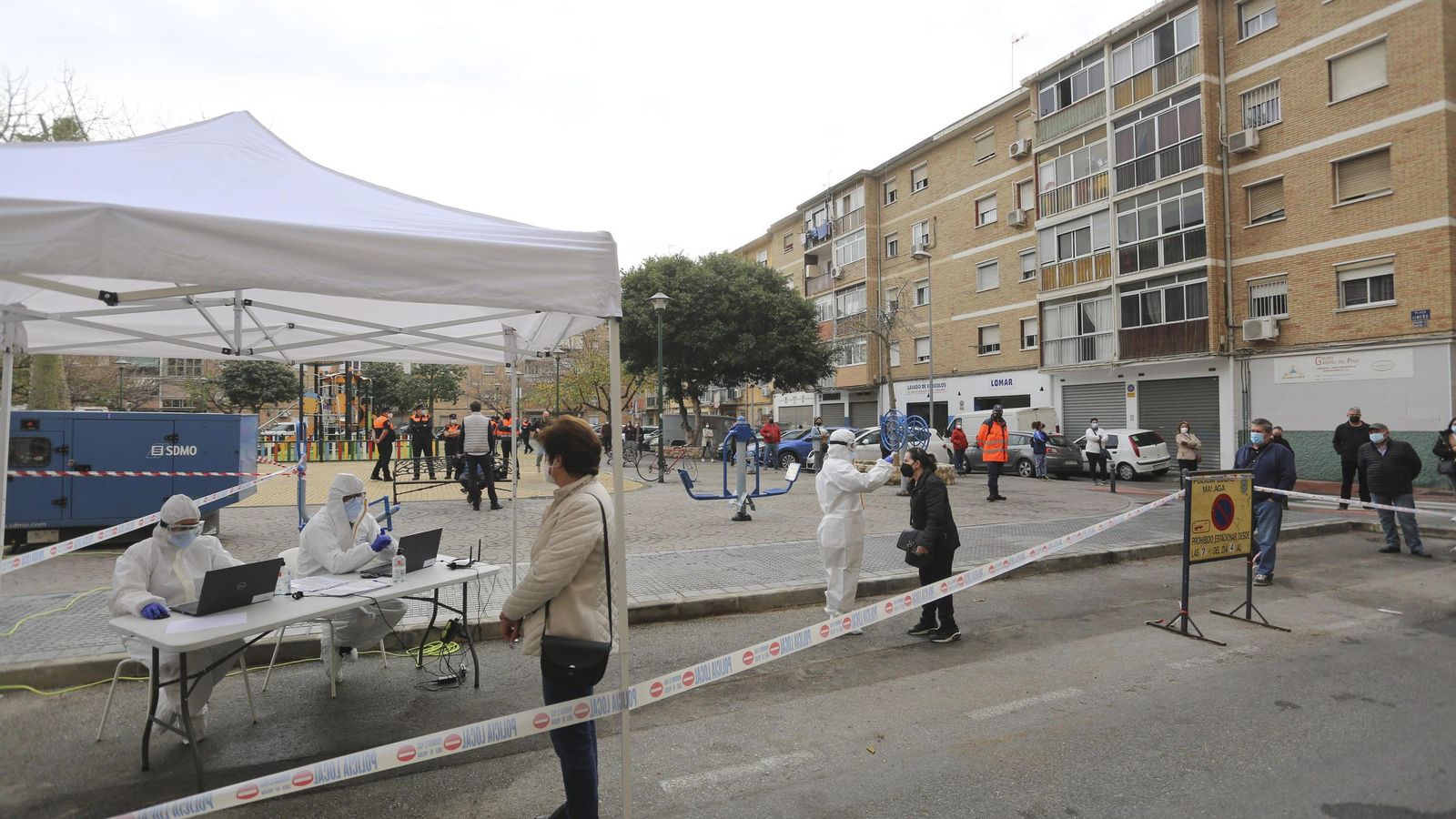 Cribado masivo en la barriada de La Luz, en la capital malagueña.