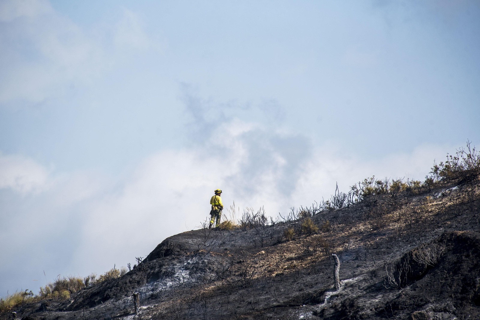 Imágenes del incendio ya estabilizado en Pinos del Valle