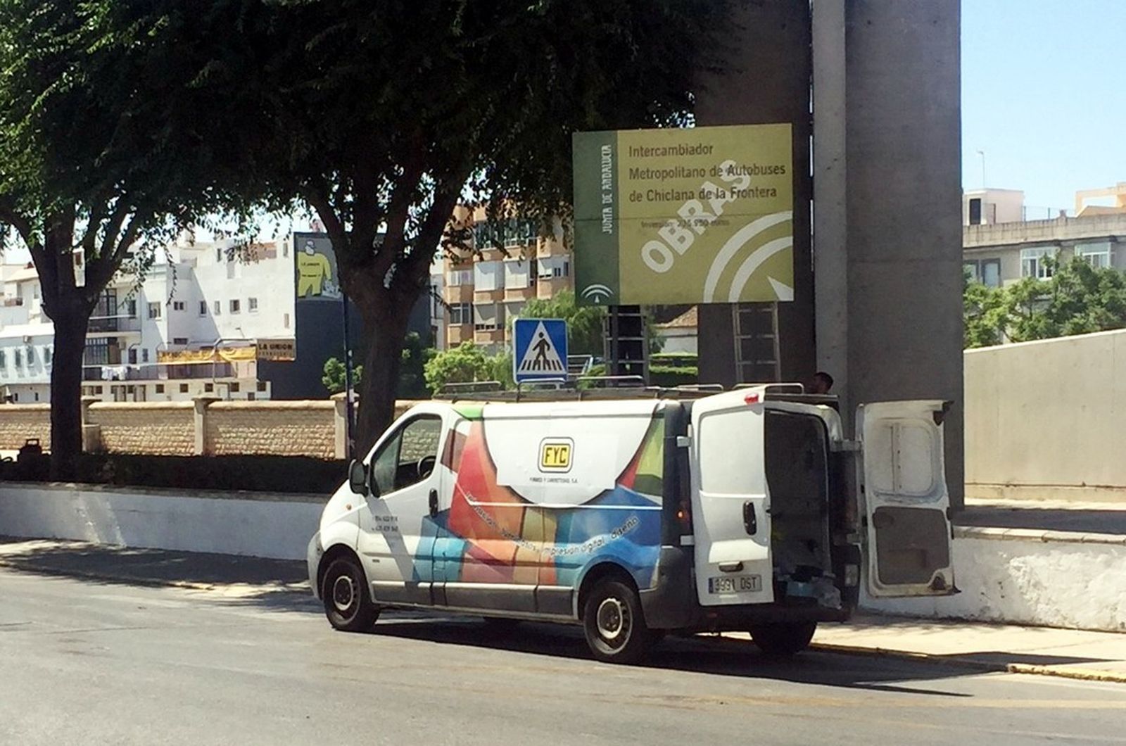 Cartelería instalada hace unas semanas para anunciar del inicio de las actuaciones.