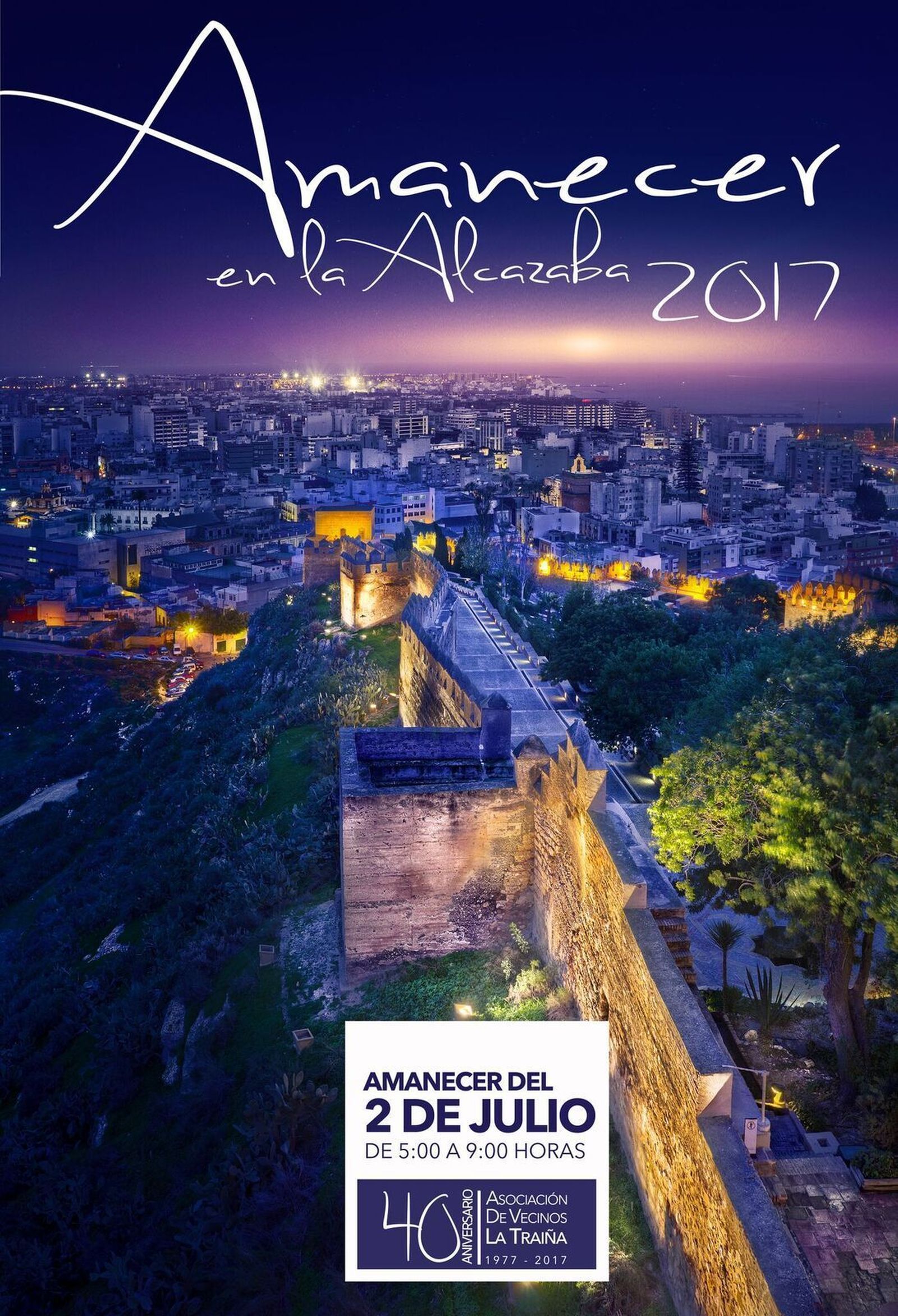Cartel de 'Amanecer en la Alcazaba' cuya fotografía es de Domingo Leiva.