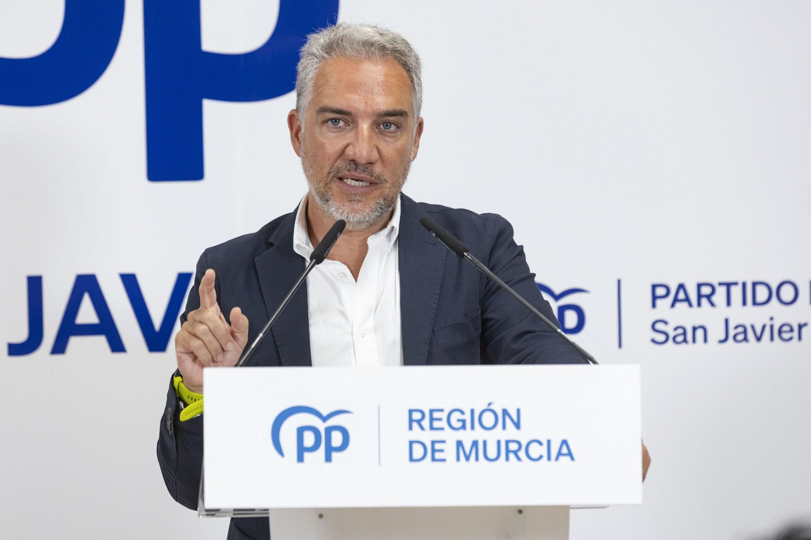 El vicesecretario de Política Autonómica, Municipal y Análisis Electoral del PP, Elías Bendodo, este miércoles en Murcia.