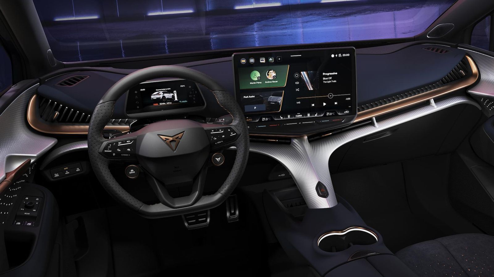 El salpicadero del Tavascan tiene una interpretación que lo asemeja más que los de otros modelos a una escultura.