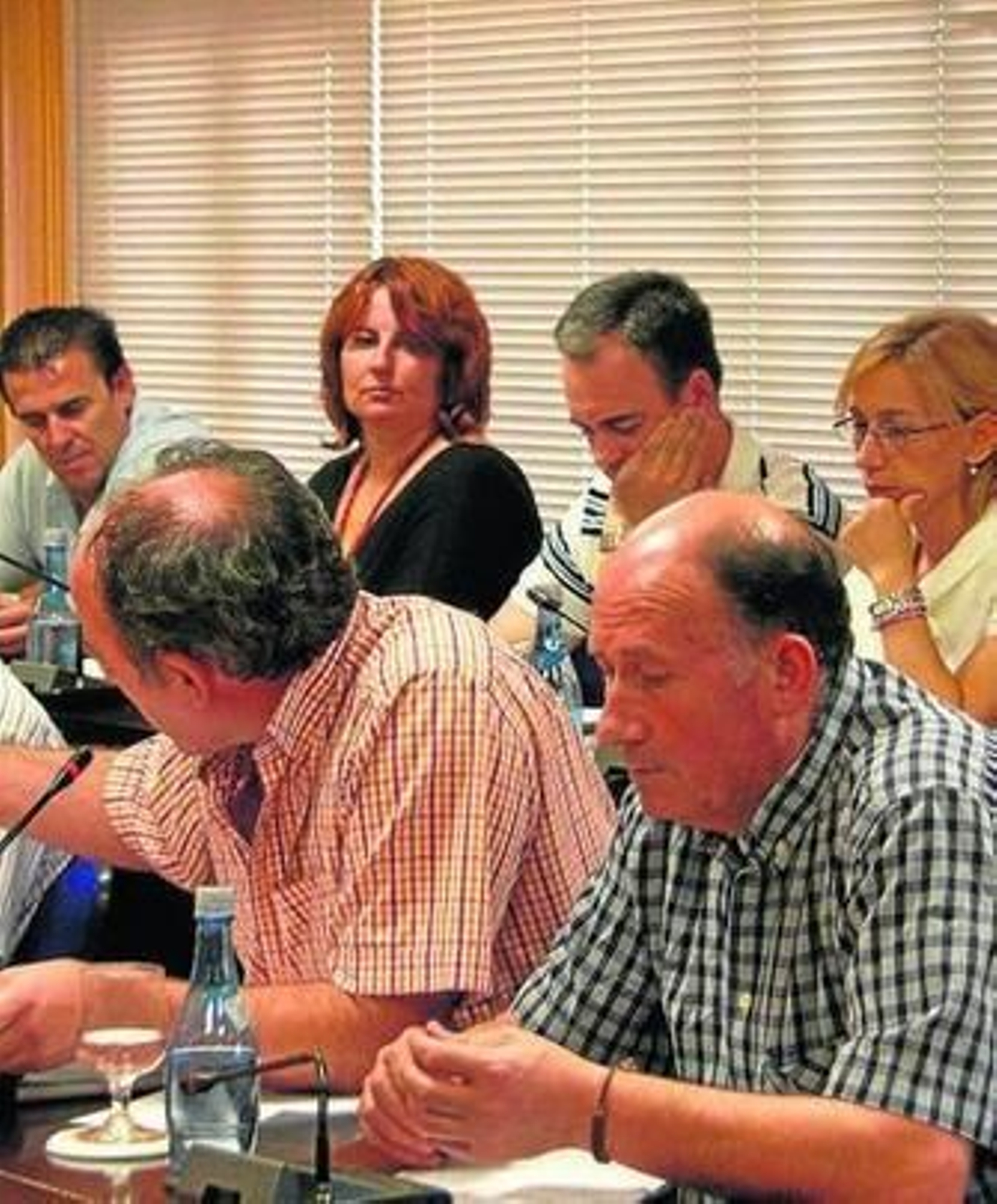 Dirigentes del PSOE de Roquetas, en segundo plano, en un Pleno.