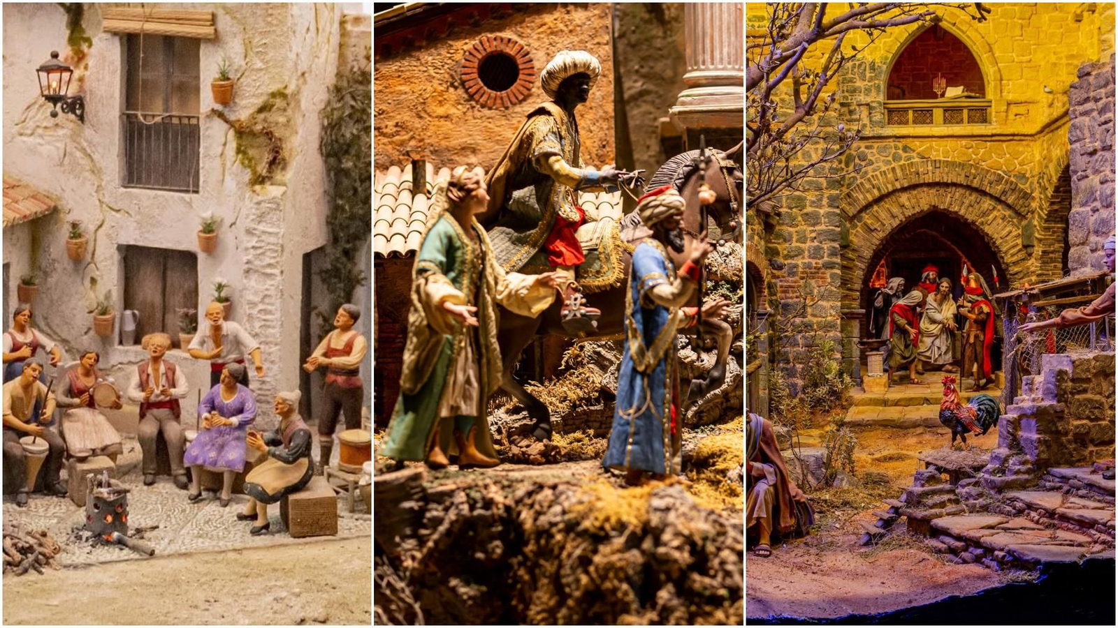 Algunas de las representaciones en el Museo Internacional de Arte Belenista de Mollina.