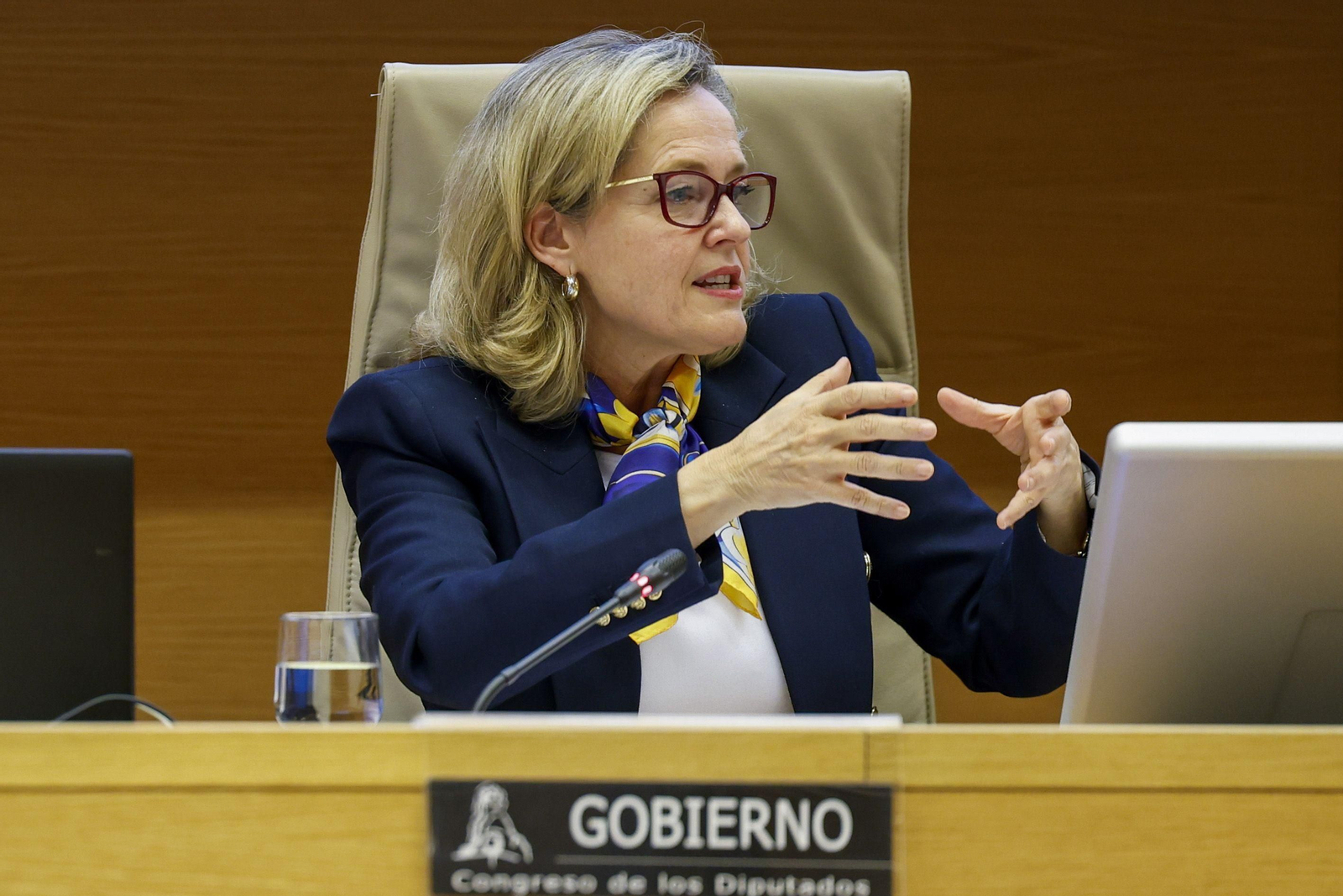 Nadia Calviño, este jueves en el Congreso de los Diputados