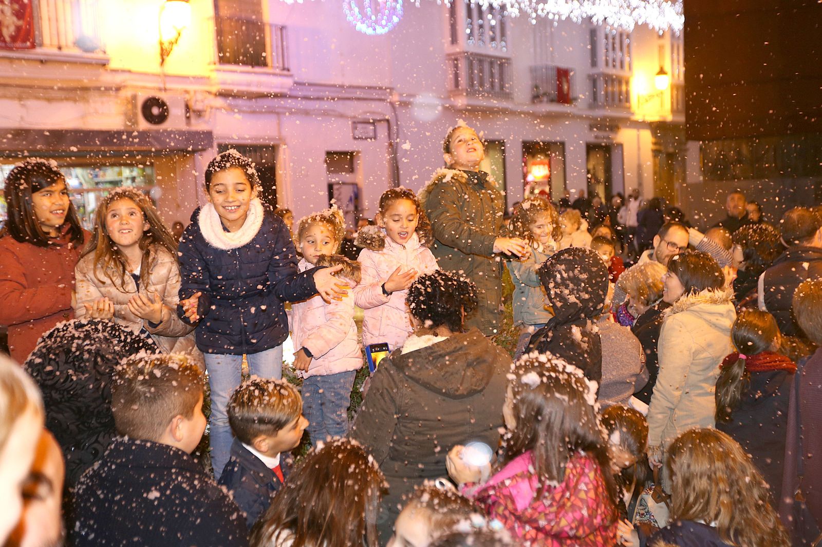 Imagen de la nevada artificial celebrada las pasadas navidades en la ciudad.