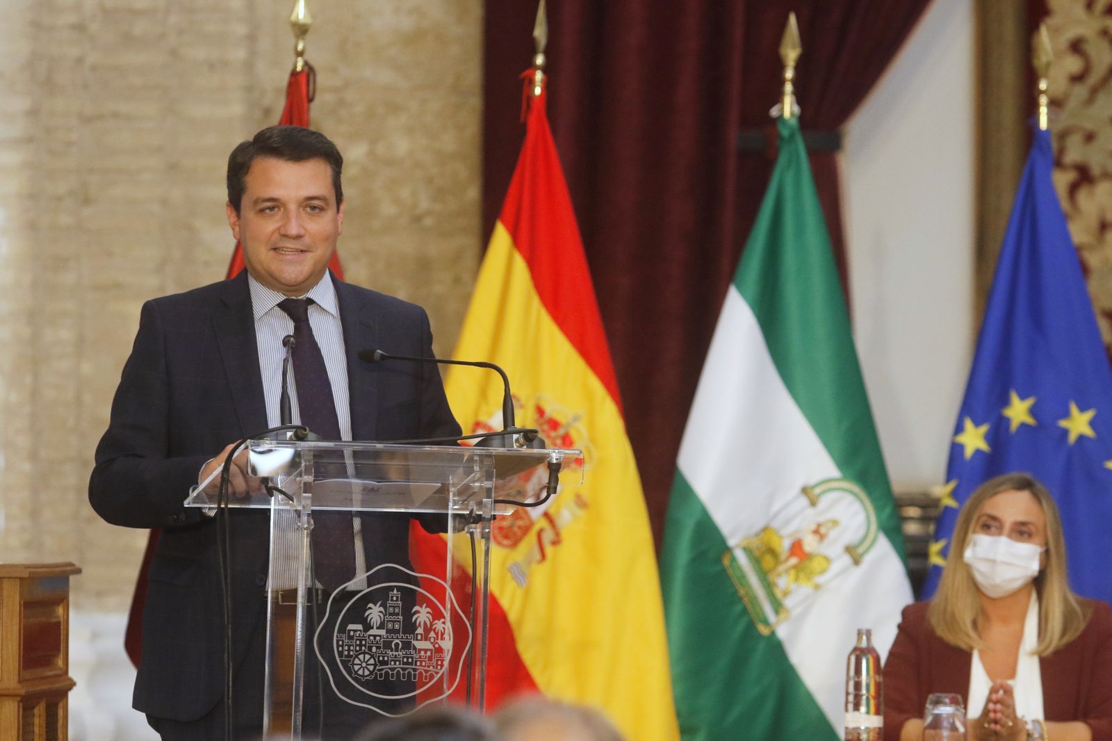 José María Bellido, en el momento de su intervención en el Alcázar.