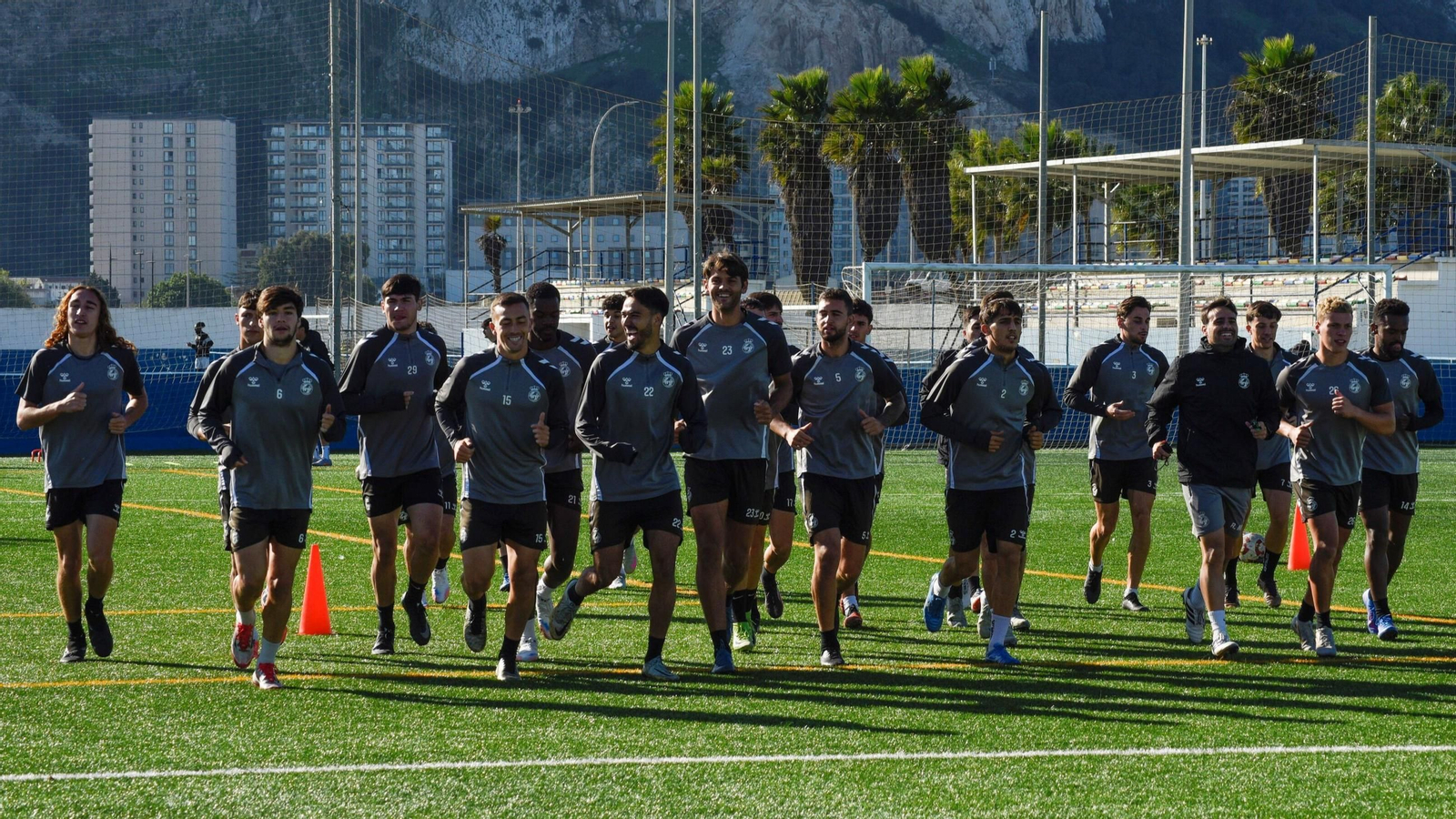 Jugadores de la Balona, durante un entrenamiento en la Ciudad Deportiva