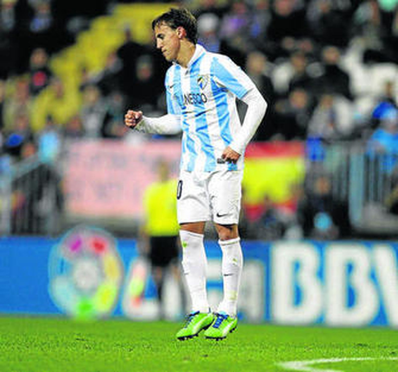 Buonanotte celebra un gol con el Málaga