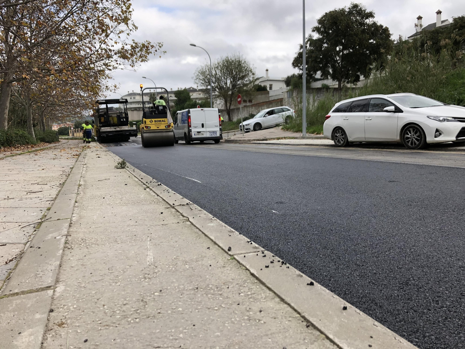 Trabajos de asfaltado en un plan anterior.