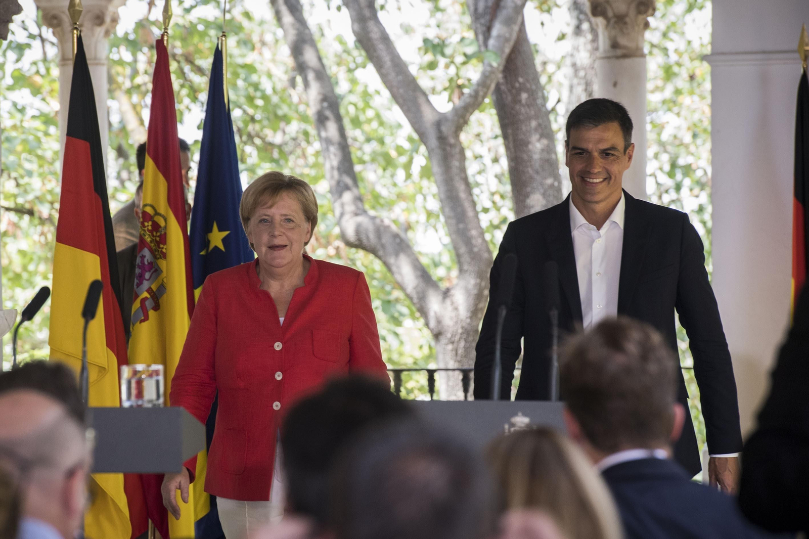 Las imágenes del encuentro entre Angela Merkel y Pedro Sánchez en Sanlúcar
