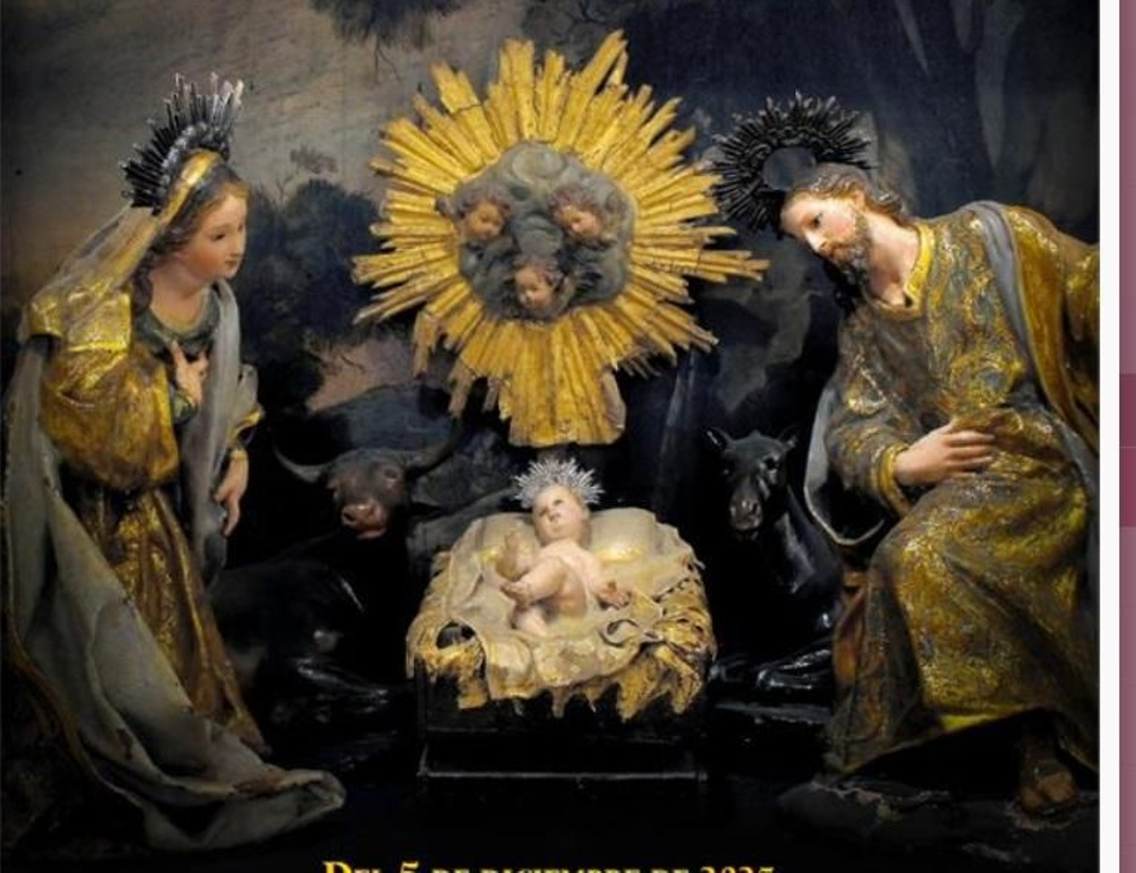 Cartel de la exposición con la 'Natividad' por Cristóbal Ramos.